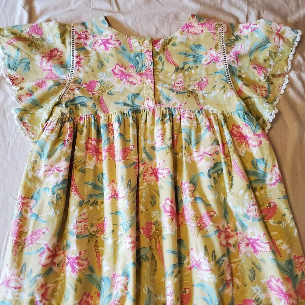 Louise Misha Paris Girls Christina Boho Dress Size 10 Y Organic Cotton Peasant